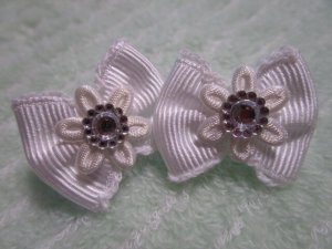 画像1: ■３０mm■白リボン（花）